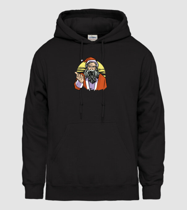 Moș Crăciun model negru pe tricou