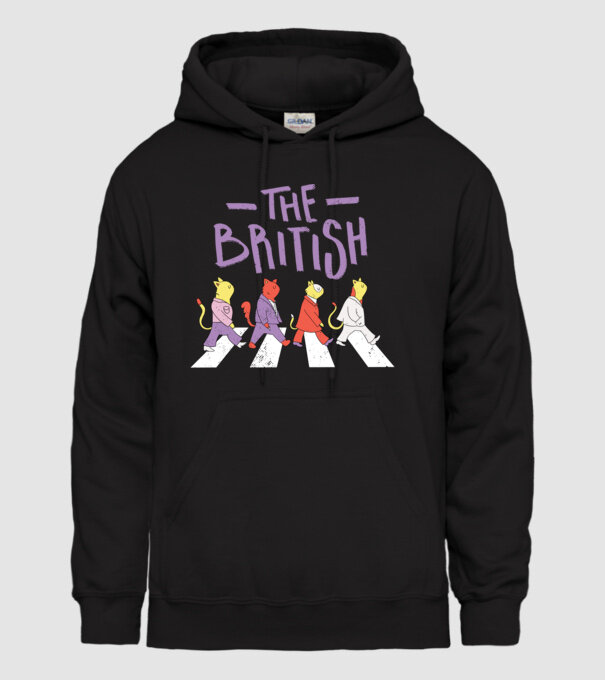 The British Pisicuțe model negru pe tricou