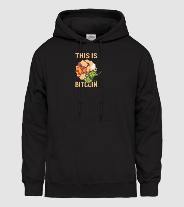This is Bitcoin model negru pe tricou