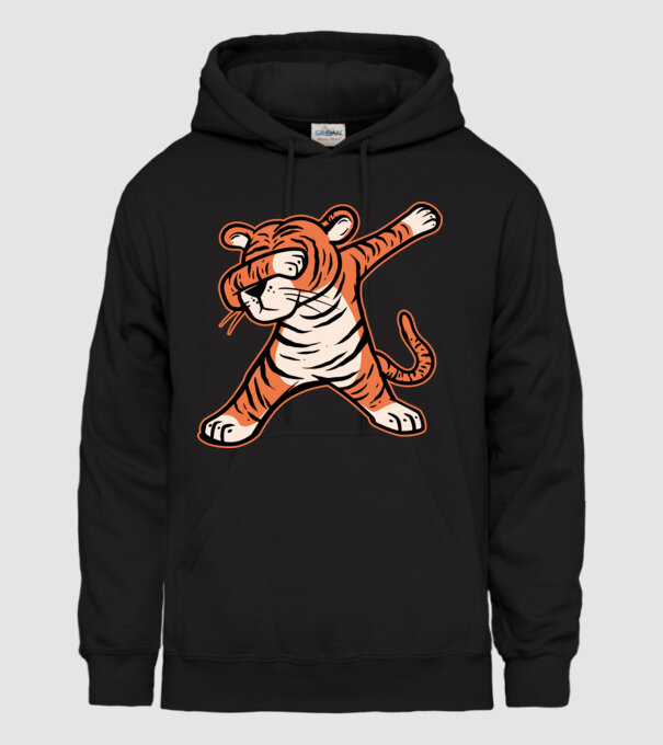 Tigru DAB model negru pe tricou