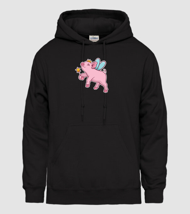 Porcușor zână model negru pe tricou