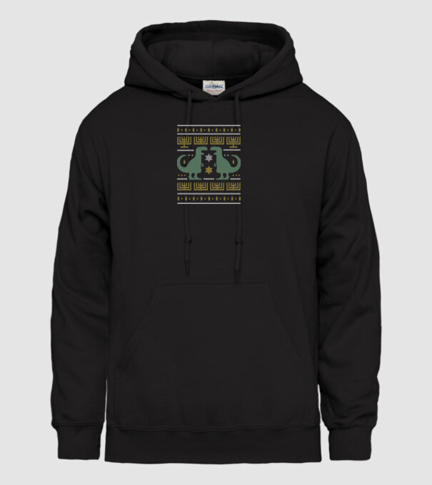 Dinozaur Pulover urât model negru pe tricou