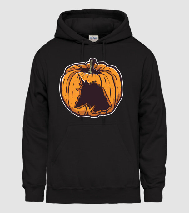 Dovleac de Halloween Unicorn model negru pe tricou
