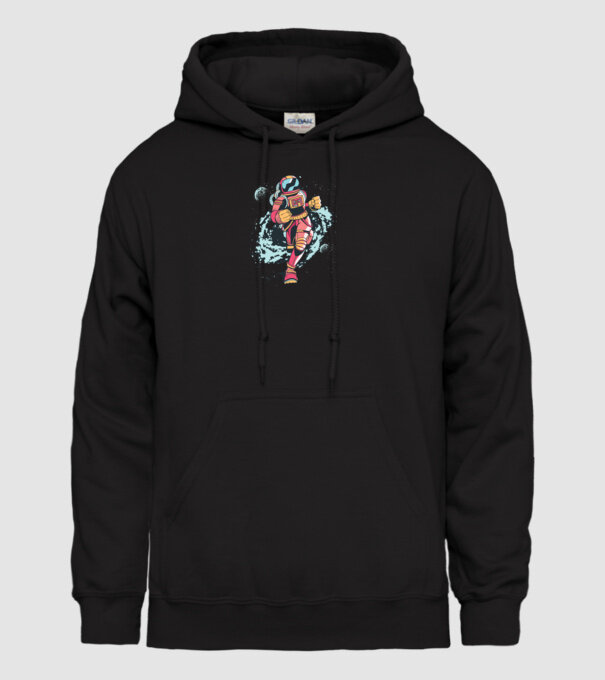 Alergare Astronaut model negru pe tricou