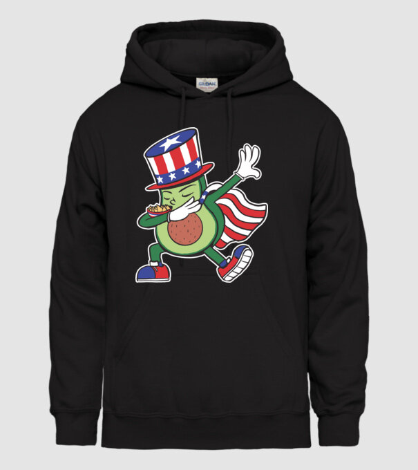 SUA Avocado DAB model negru pe tricou