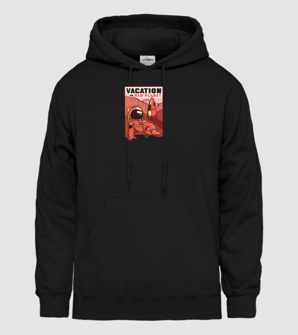Vacanță pe Marte model negru pe tricou