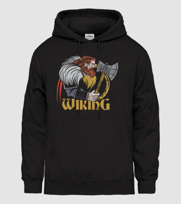 Viking model negru pe tricou