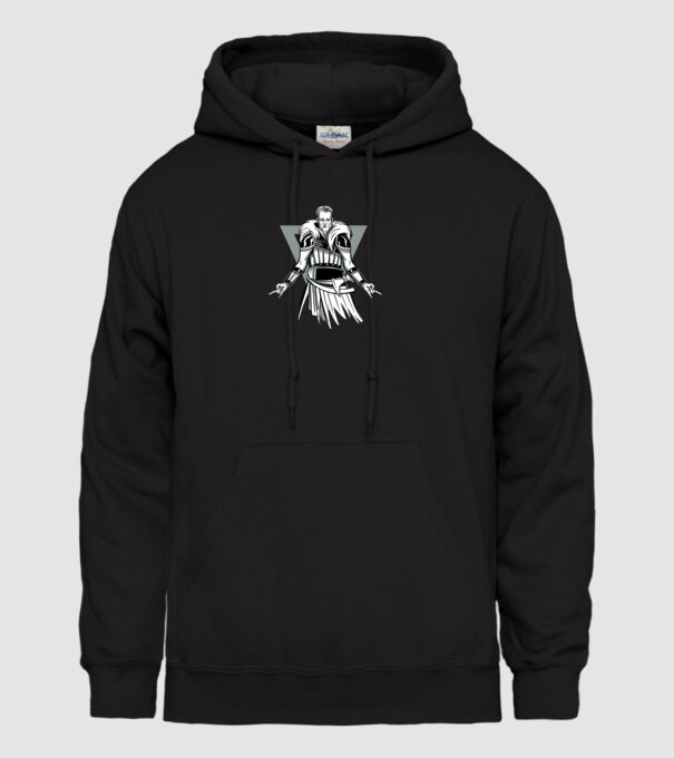 Războinic Viking model negru pe tricou