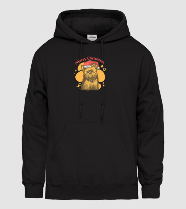 Crăciun Yorkie model negru pe tricou