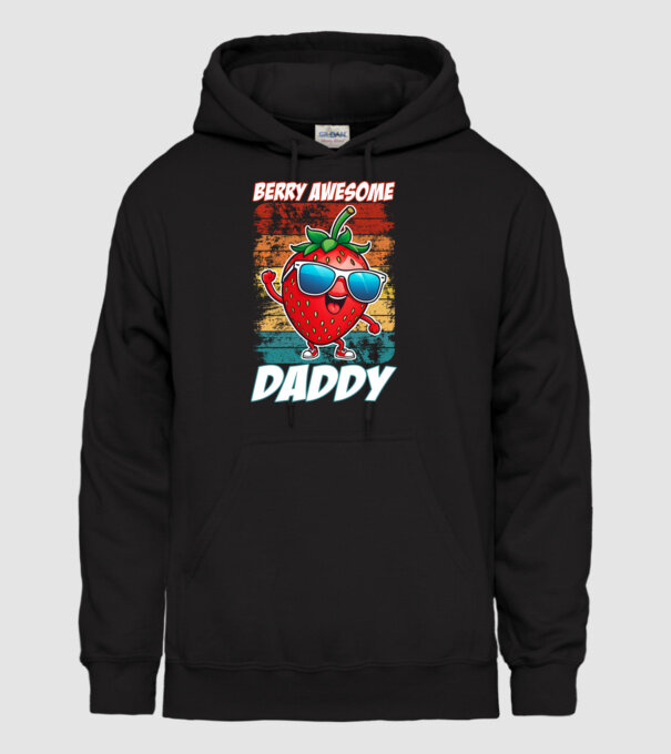 Berry Awesome Daddy Strawberry model negru pe tricou