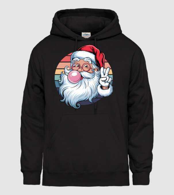 Bubble gum santa model negru pe tricou