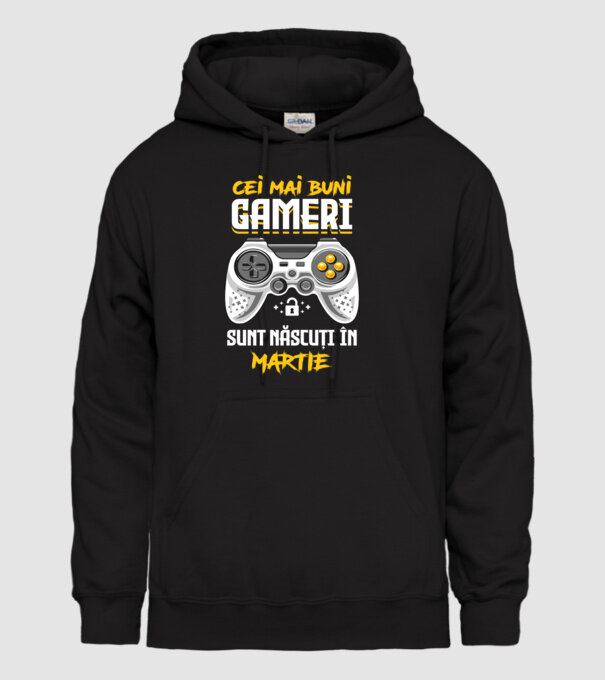 cei mai buni gameri sunt născuți în martie model negru pe tricou
