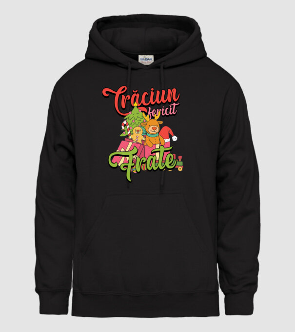 CRĂCIUN FERICIT FRATE / SORĂ model negru pe tricou