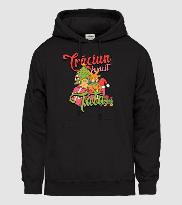 CRĂCIUN FERICIT TATĂ model negru pe tricou