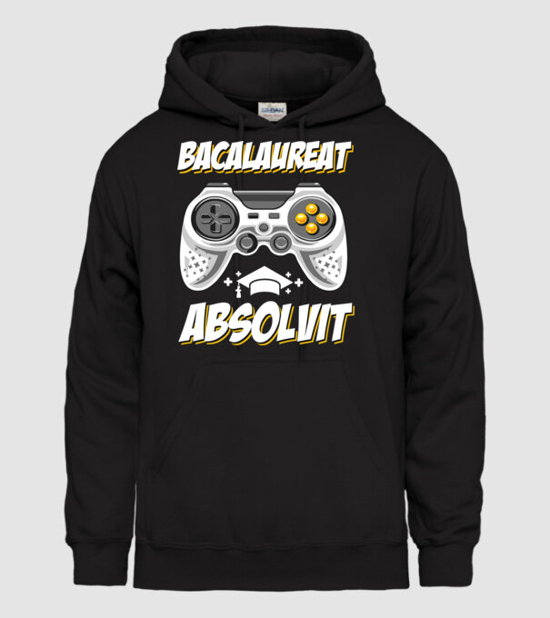 Gameri şcoală Bacalaureat model negru pe tricou