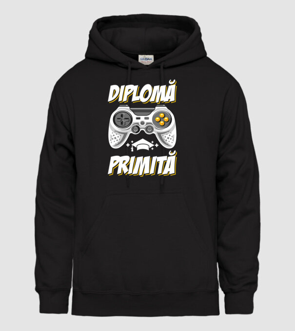 Gameri şcoală Diplomă model negru pe tricou