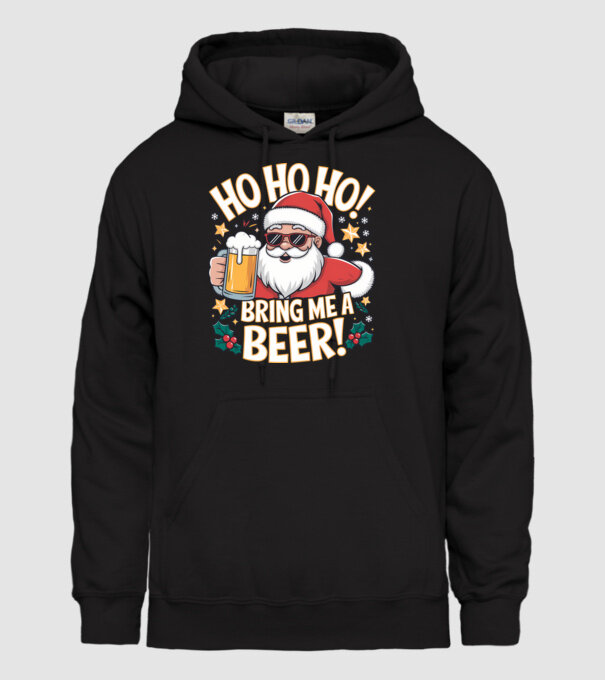 HO HO HO bring me a BEER santa Negru model negru pe tricou