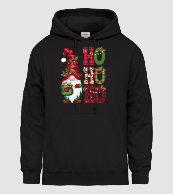 HOHOHO Gnome model negru pe tricou