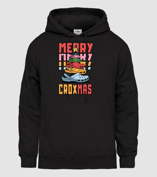 Merry Croxmas model negru pe tricou