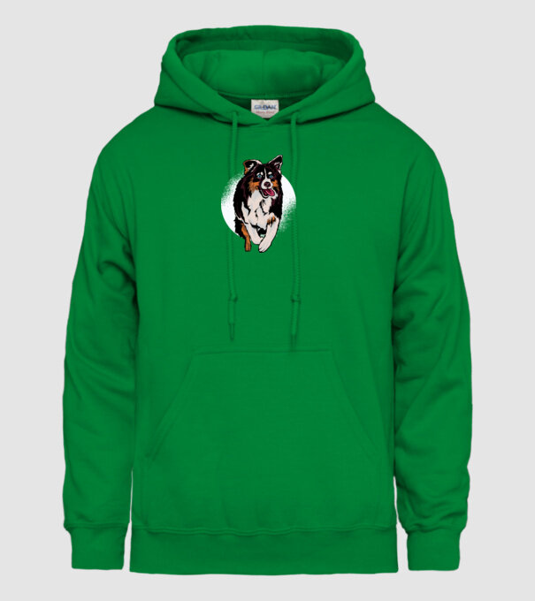 Câine ciobănesc Australian model verde pe tricou