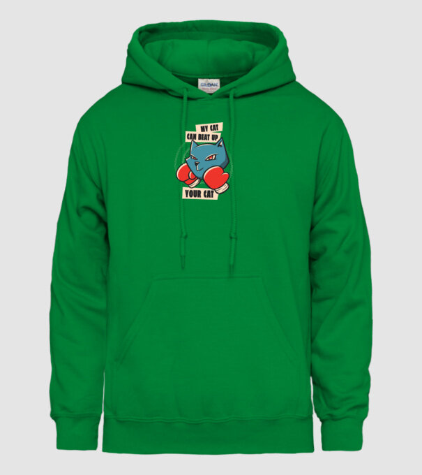 Pisicuța mea bate pisicuța ta model verde pe tricou