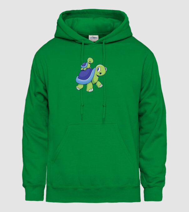 Familie țestoase drăguțe model verde pe tricou
