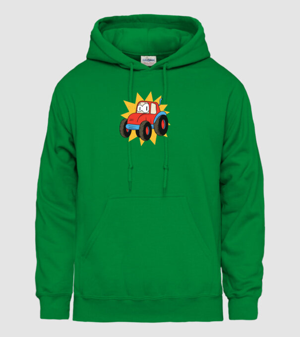 Tractor drăguț pentru copii model verde pe tricou