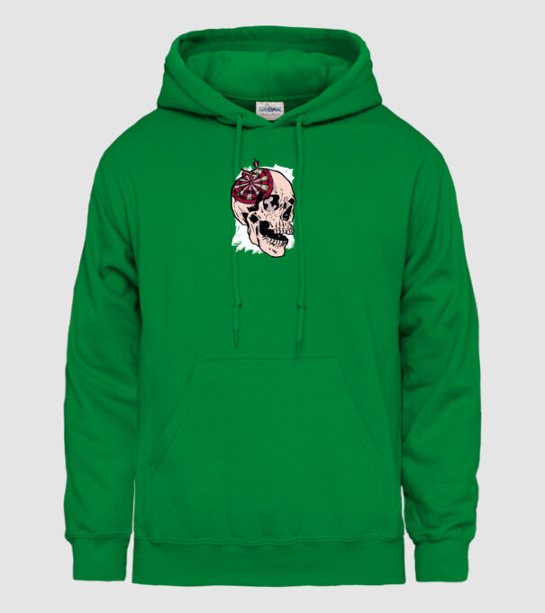 Craniu Darts model verde pe tricou