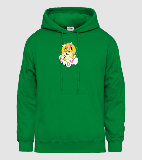 Dogecoin Paște model verde pe tricou