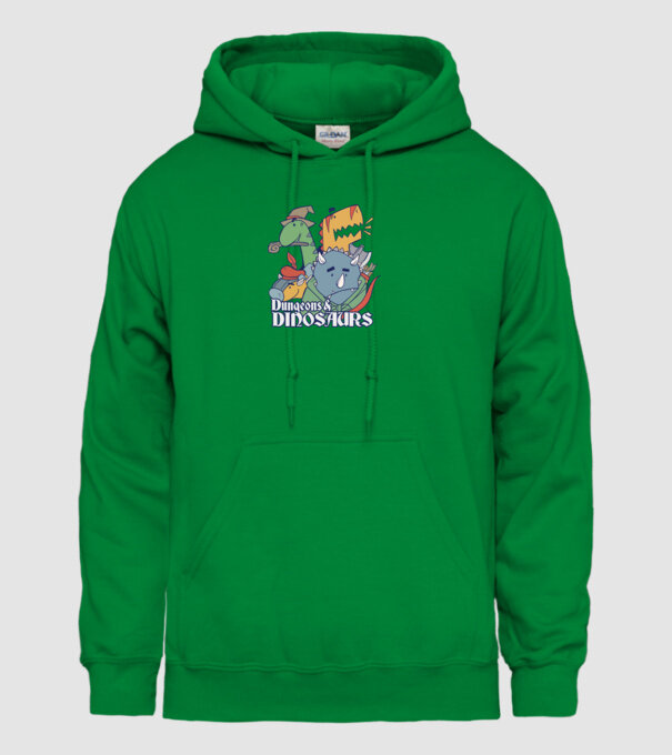 Dungeons and Dinosaurs model verde pe tricou