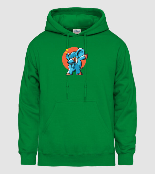 Elefant DAB model verde pe tricou