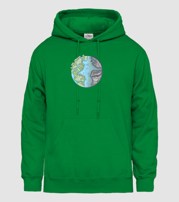 Distrugerea Pământului model verde pe tricou