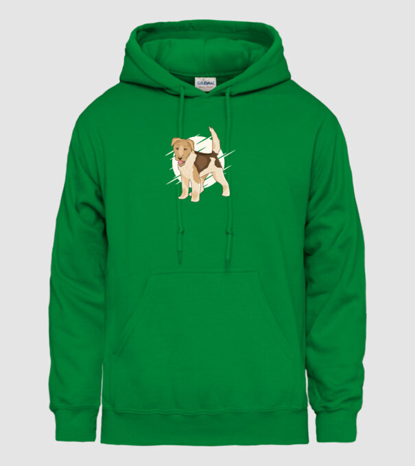 Fox Terrier model verde pe tricou