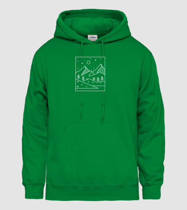 Peisaj geometric model verde pe tricou