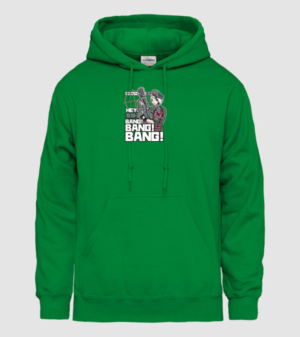Fată Anime Gerilla model verde pe tricou