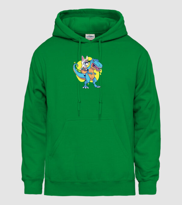 Dinozaur de Paște model verde pe tricou
