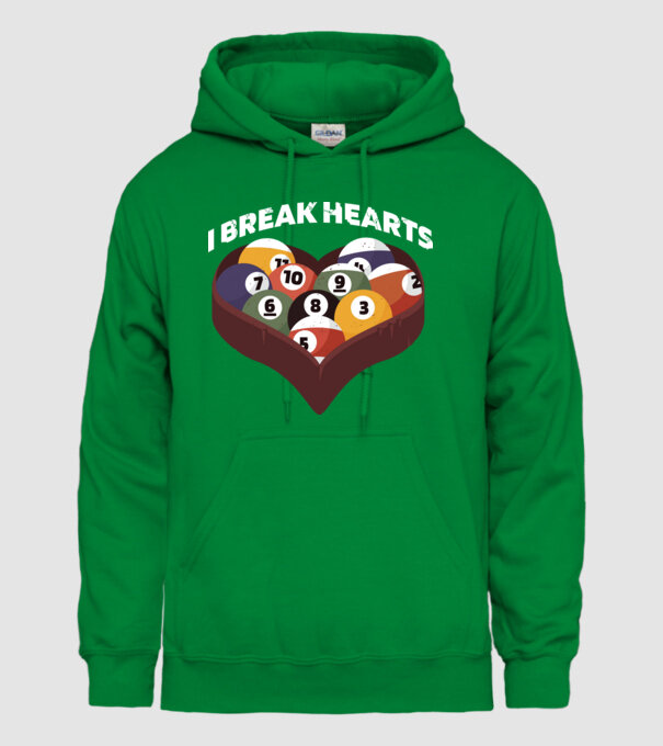 I break hearts - Biliard model verde pe tricou