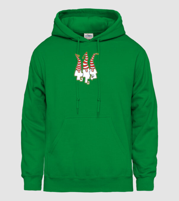 Elfi de Crăciun model verde pe tricou