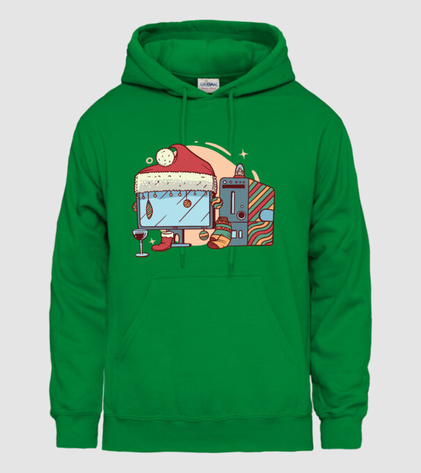 Computer de Crăciun model verde pe tricou
