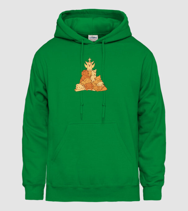Pom de Crăciun cu Câine model verde pe tricou