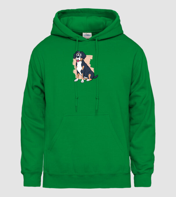 Câine model verde pe tricou