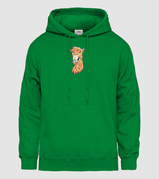 Cap de Lama model verde pe tricou