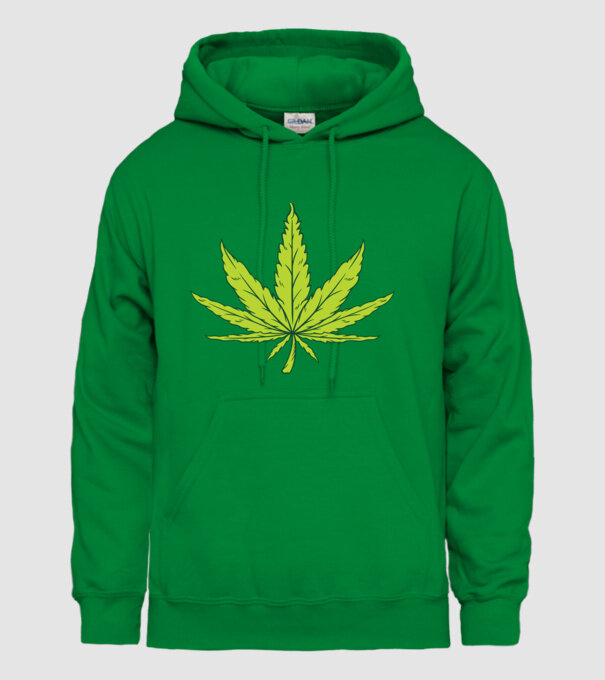 Frunză de marijuana model verde pe tricou
