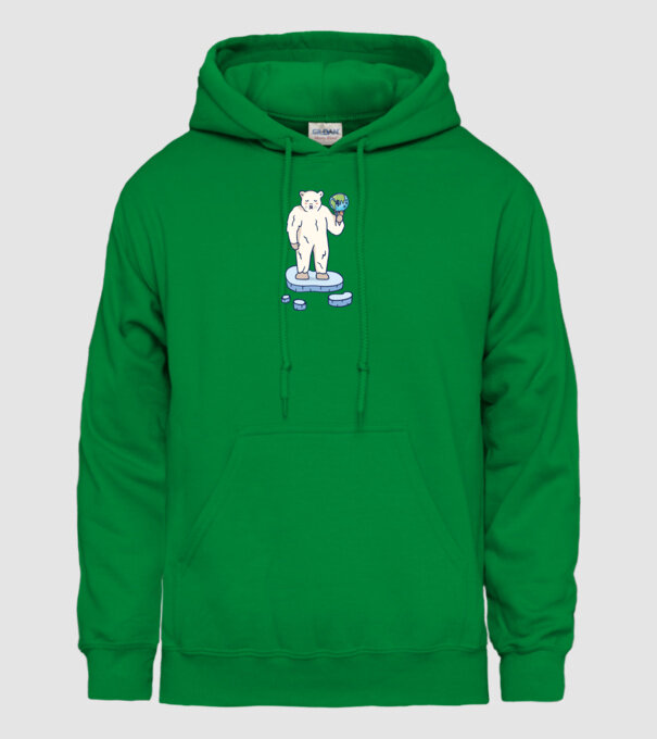 Topirea gheții cu urs polar model verde pe tricou