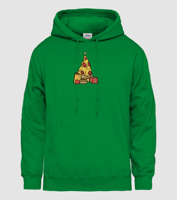 Pizza pom de Crăciun model verde pe tricou