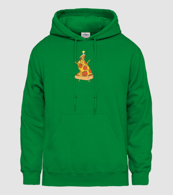 Pizza pom de Crăciun model verde pe tricou