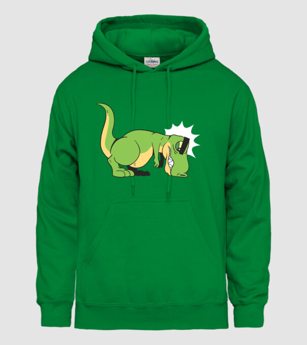 T-rex Push-up model verde pe tricou