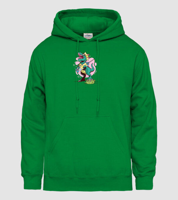 T-rex Vaccin model verde pe tricou