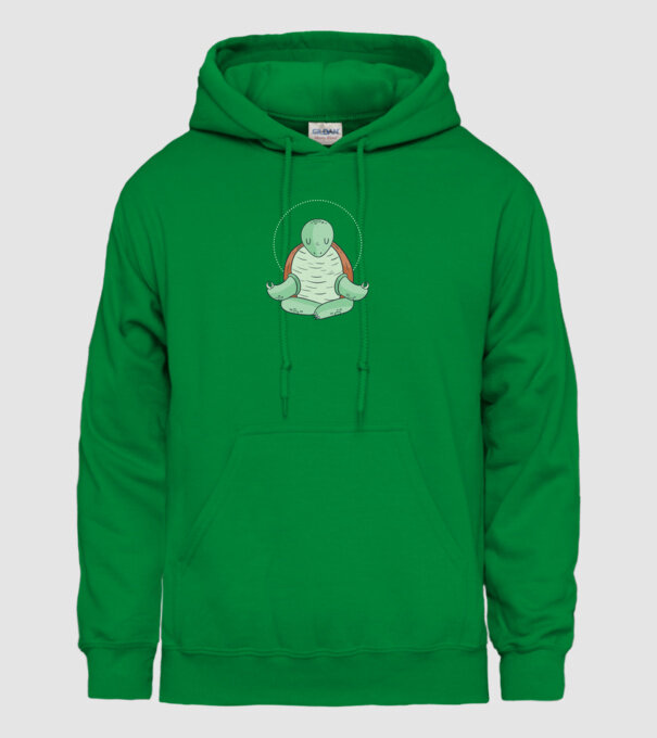 Broască țestoasă Yoga model verde pe tricou