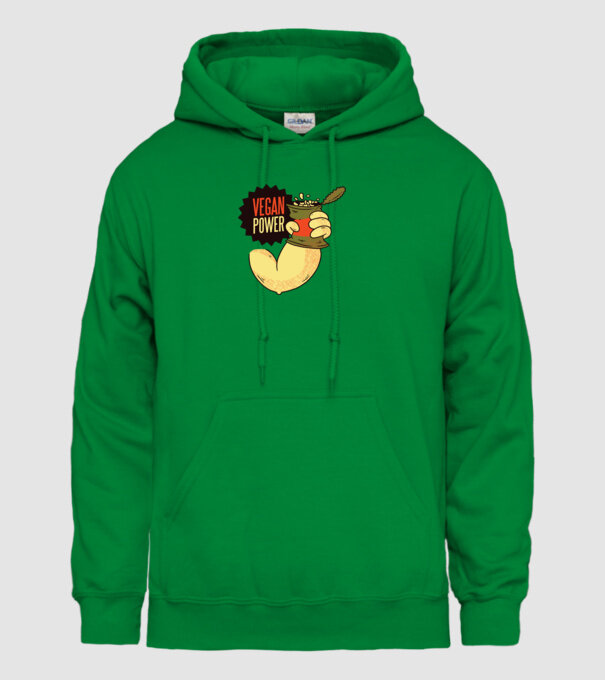 Putere vegan model verde pe tricou